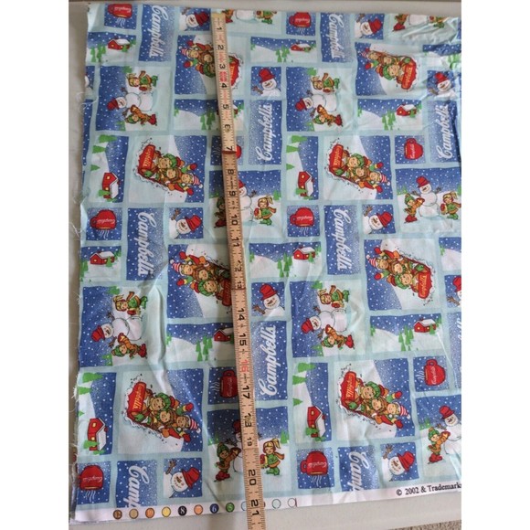 Campbells Soup Company 2002 Christmas Winter Scene Vintage Fabric by the Yard - Picture 7 of 7